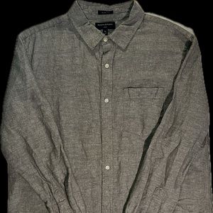 Banana Republic Men's Gray Linen Shirt Slim Fit XL